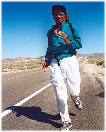 Dinesh running the last few hundred feet of the day